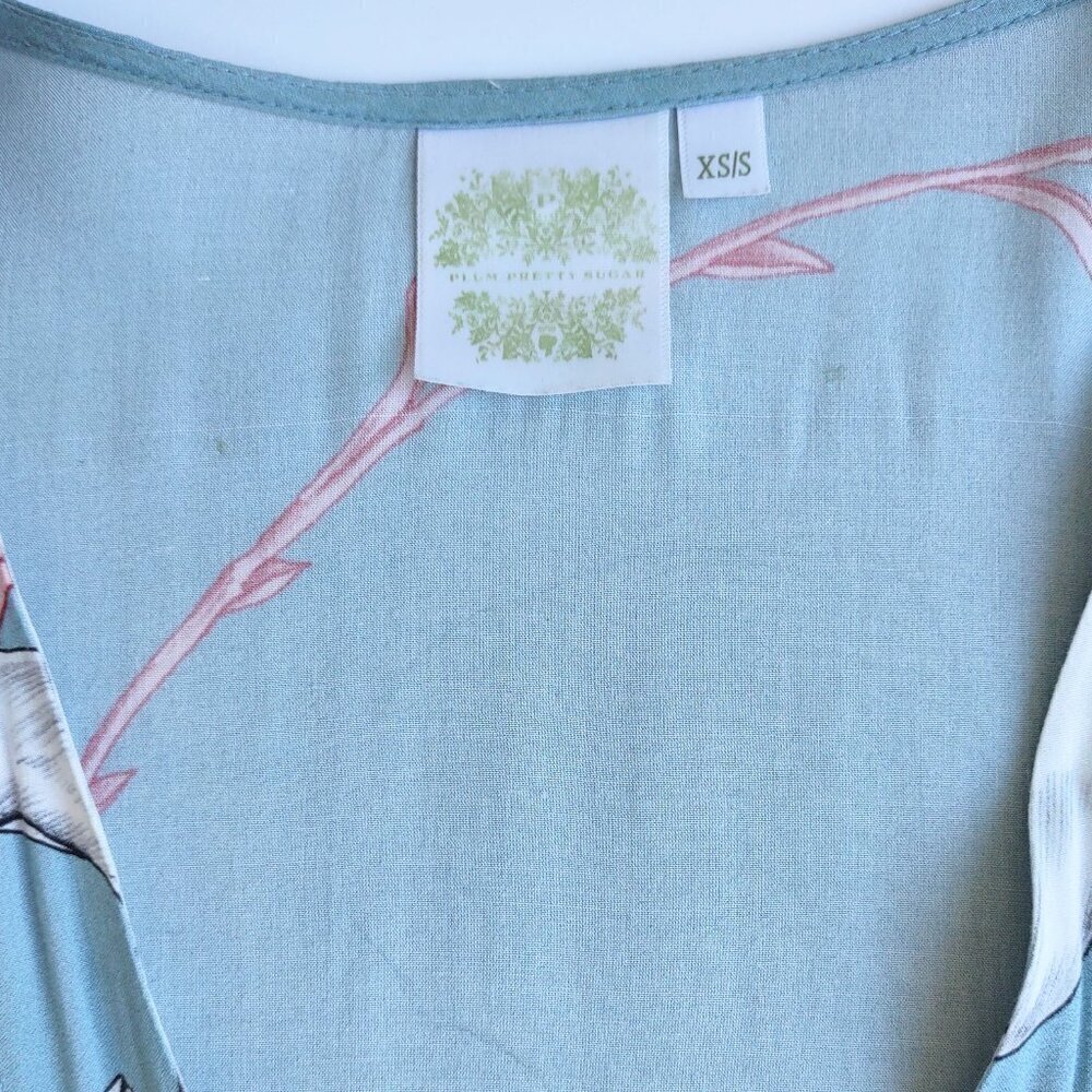 'Plum Pretty Sugar Floral Wrap Robe Flutter Sleeves Bridesmaids Beauty Size XS/S - Picture 7 of 8